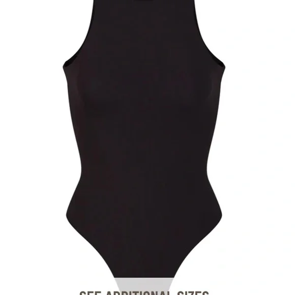 NWT SKIMS Fits Everybody High Neck Bodysuit - Onyx - Picture 3 of 4